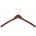 Contoured Wooden Coat Hanger (Brass)